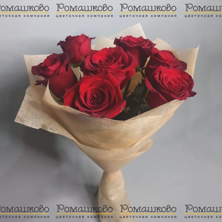 Букет из семи красных роз за 2 470 - «Ромашково» в Красноярске