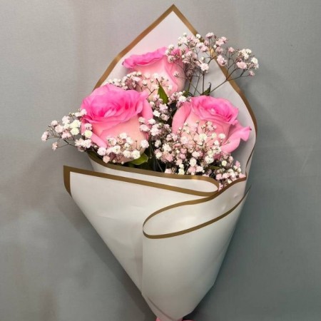 Букет из 3-х розовых роз за 1 350 - «Ромашково» в Красноярске