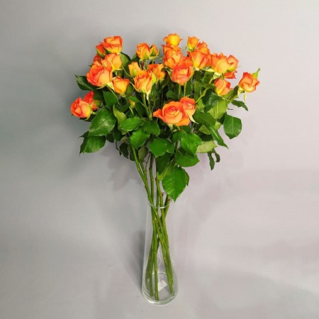 Оранжевая кустовая роза за 2 940 - «Ромашково» в Красноярске