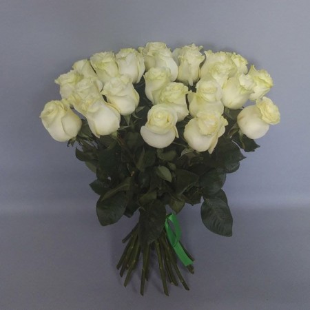 Букет из 25 белых роз 50см за 7 050 - «Ромашково» в Красноярске
