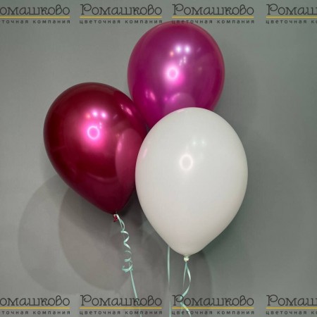 3 бело-розовых шаров за 450 - «Ромашково» в Красноярске
